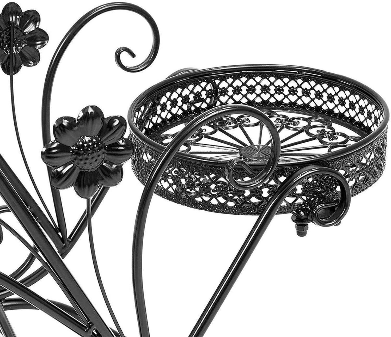 3-Tier Metal Flower Pot Iron Shelf Stand Bonsai Holder Plants Display Rack Holder for Home Patio Balcony Living Room Decoration