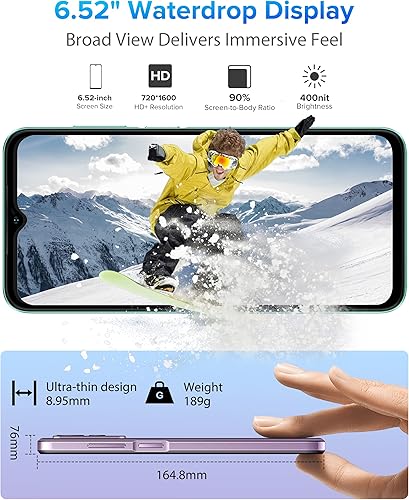 Miniatura 3 de Ulefone Teléfono inteligente desbloqueado, teléfono celular Note 14 desbloqueado, Android 12, pantalla completa IPS de 6.52 pulgadas, 4500 mAh, 7 GB