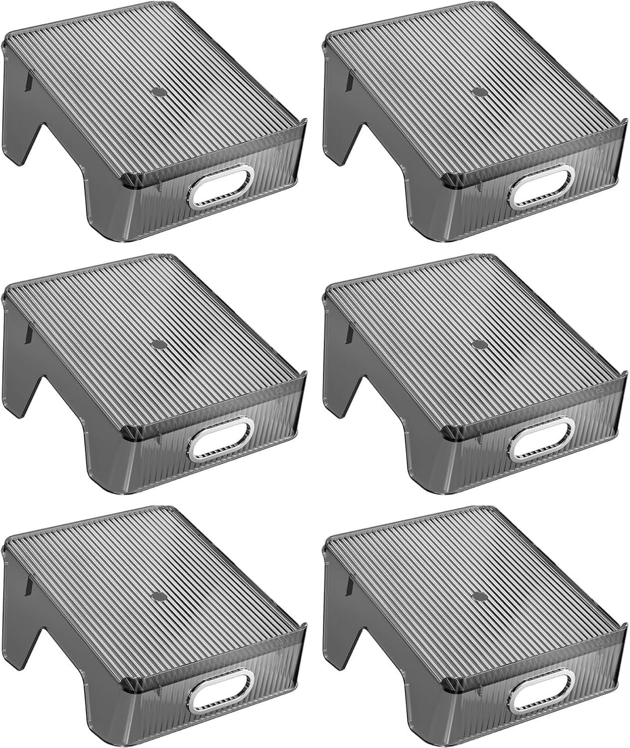 HYGRAD Shoe Slots Organizer Simple Folding Transparent Plastic Shoe Slot Organizer, Can Store Pairs Of Shoes, Space Saving (Grey, 12 pcs)