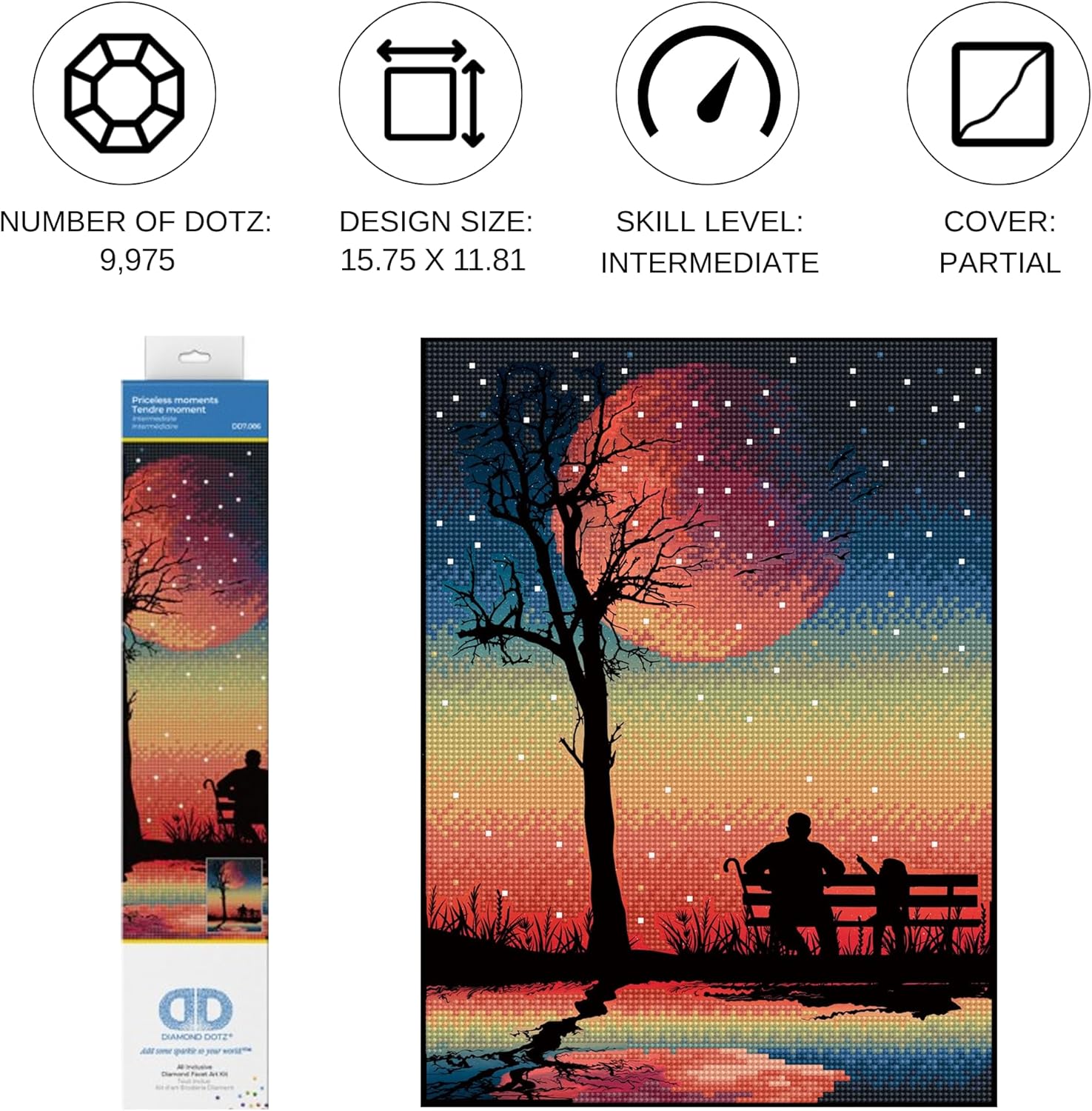 DIAMOND DOTZ Priceless Moments Scenery Diamond Painting Kits for Adults - Diamond Art Kits a Relaxing Creative Craft Kit with Dotz Gems15.8"x11.8"