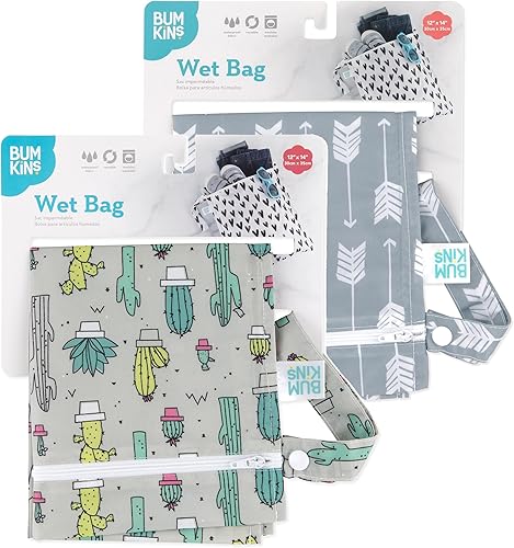 Miniatura 6 de Bumkins - Bolsa húmeda impermeable - Para bebé, viajes, traje de baño, pañales de tela, piezas de bomba, piscina, gimnasio, artículos de tocador,