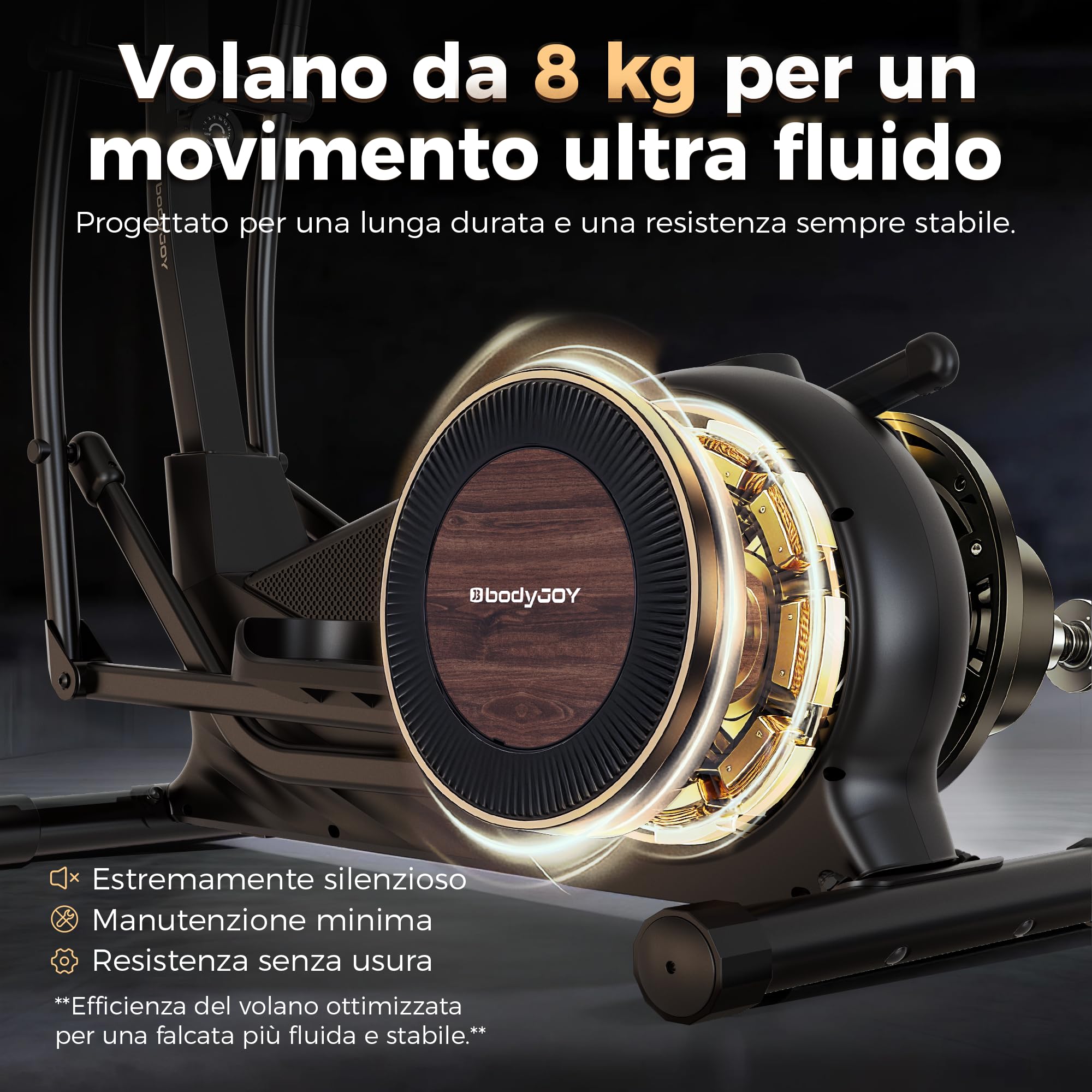 Niceday Ellittica Magnetica per Casa, Falcata da 46 cm, Portata 181 kg | 16 livelli di resistenza regolabili per allenamenti fluidi e personalizzati, ideali per esercizio completo a basso impatto.