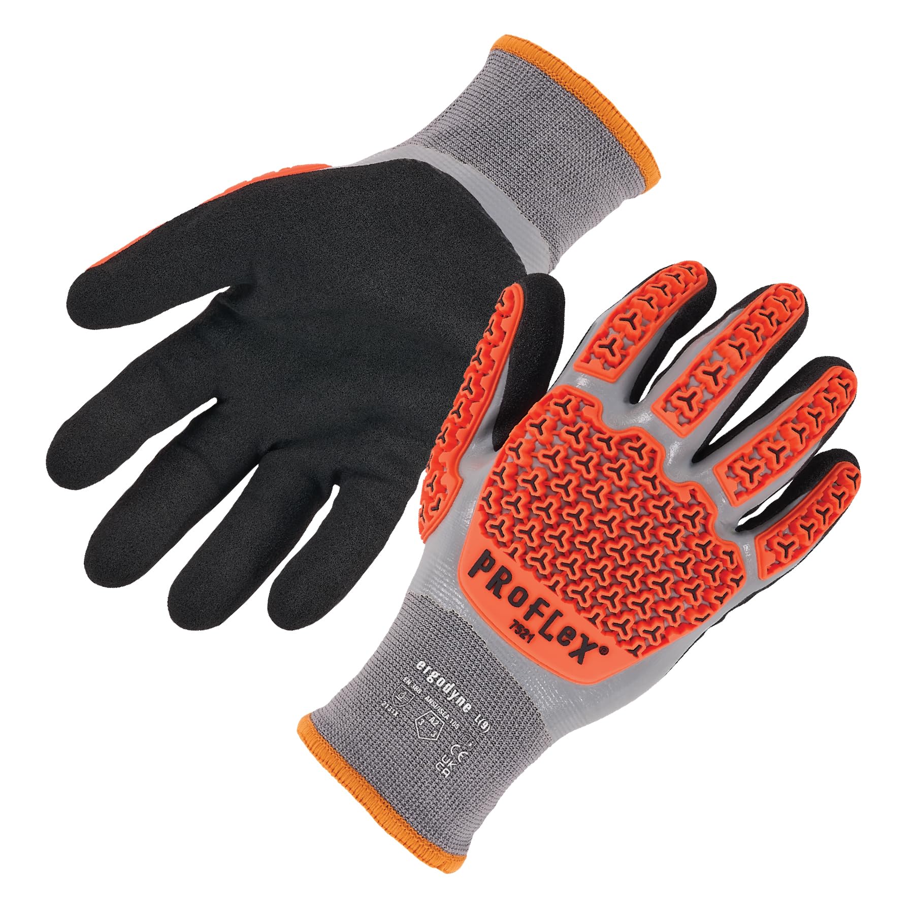 Ergodyne ProFlex 7521 Thermal Impact Resistant Work Gloves, Waterproof, Nitrile Coated Palms, ANSI A2 Cut Resistance, TPR Impact Protection Padding