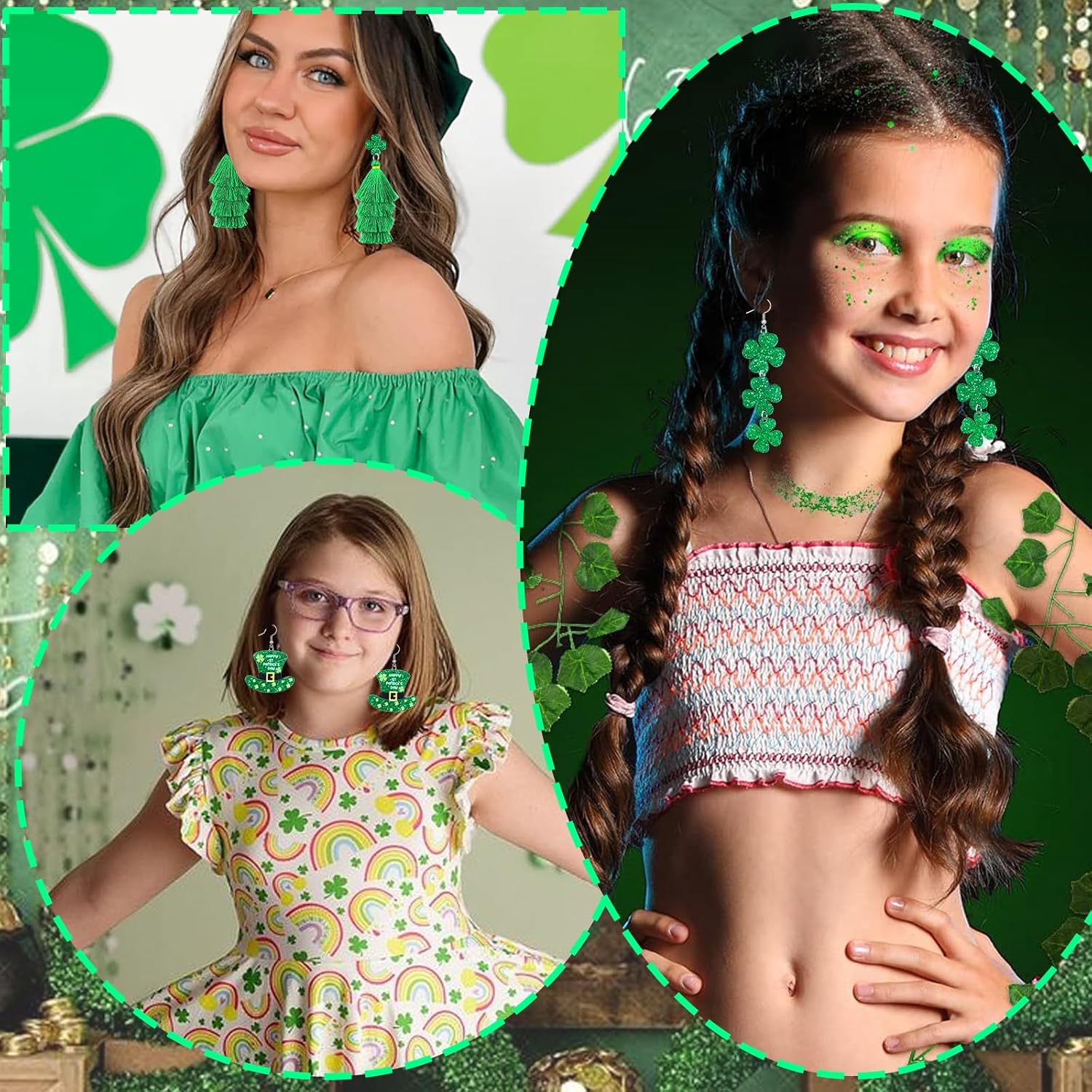 6 Pairs Valentine's Day Earrings for Women, Valentines Heart Earrings Arch Bow Tassels Holiday Dangle Earrings Bulk for Women,Holiday Jewelry Gifts for Women and Teens - Image 4