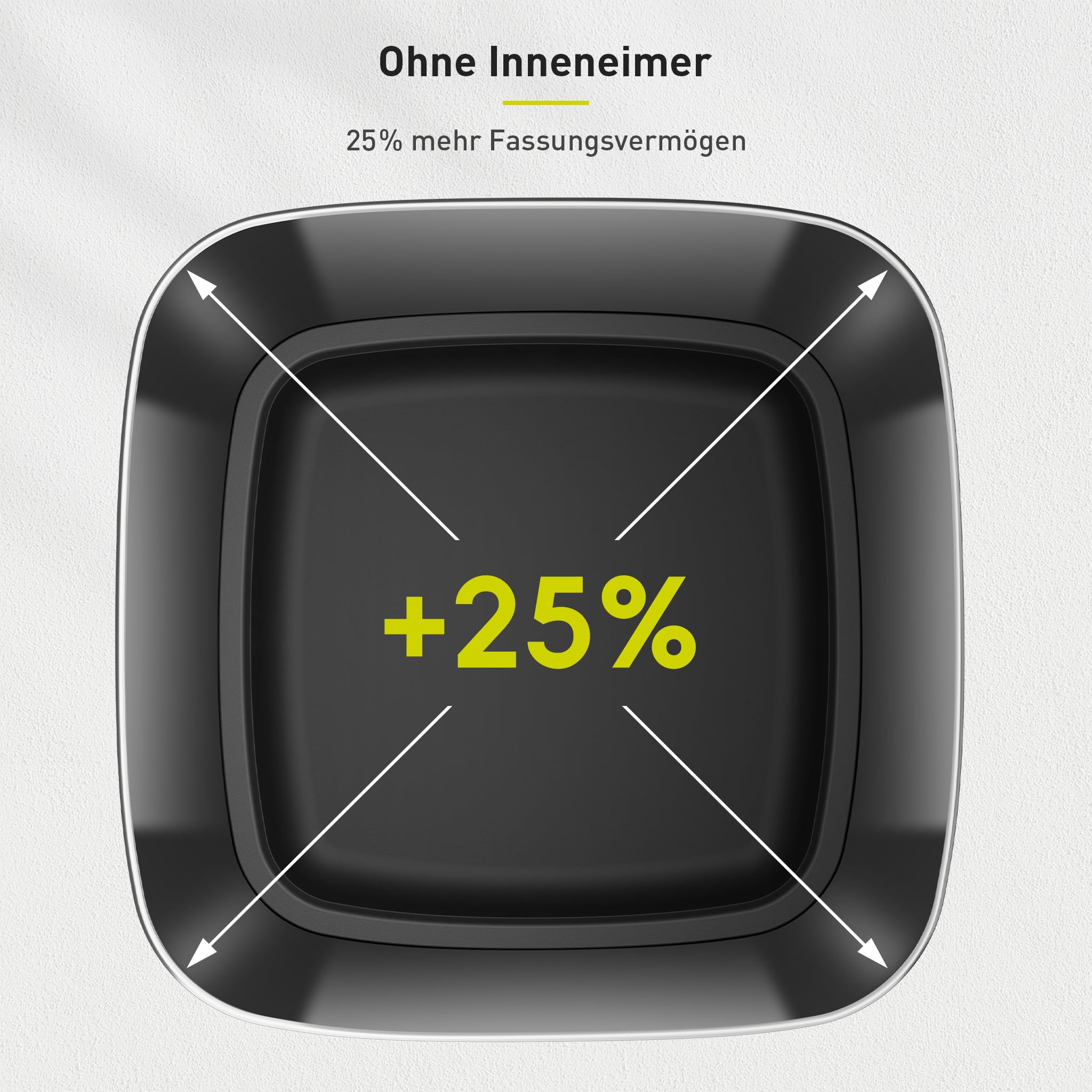 EKO EcoSmart 80L Sensor Mülleimer, großer hoher automatischer Abfalleimer, Soft-Close Deckel, fingerabdruckfrei, speziell für Ecken konzipiert, Edelstahl, elektrischer Mülleimer für Küche und Haushalt