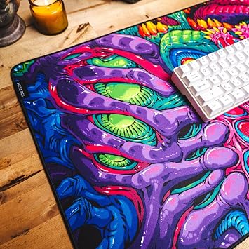 META PCS - Hyperbeast Extended Gaming Mousepad - Full Desk Coverage - Smooth Polyester - Anti-Slip Rubber, Durable - Waterproof | Full-Color