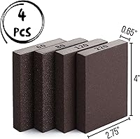 Vista 2 de Bates- Esponja de lijado, paquete de 4, surtido de grano 60/80/120/220, bloque de lijado lavable y reutilizable para madera, metal, paneles de yeso