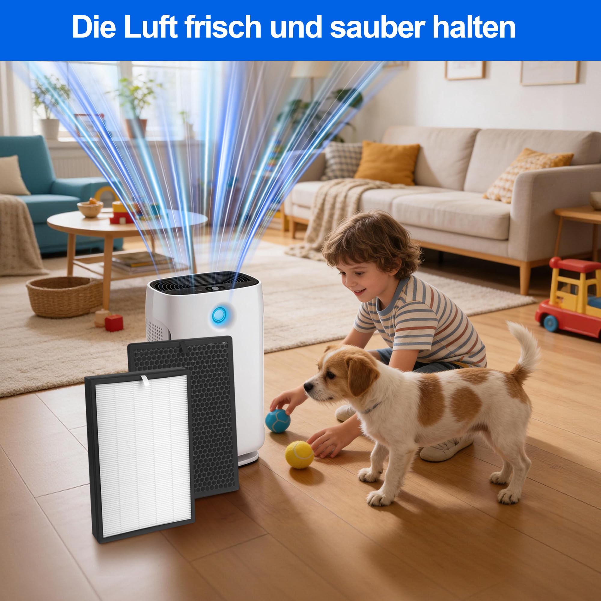 2 pezzi Sostituzione per FY2420/30 e FY2422/30 per Purificatore D Aria di Philips, Compatibile con AC2882 AC2887 AC2889 AC3829 Serie 2000 e 3000,Set con 1 Filtro HEPA e Filtro a Carbone Attivo Premium