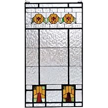 Meyda Tiffany 68104 Aurora Dogwood Stained Glass Window, 18" W x 32" H