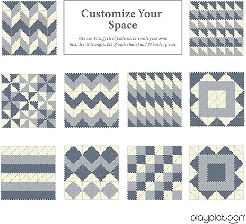 Miniatura 8 de Tapete de juego triangular, no tóxico, extra grueso, de 96 piezas, cómodo tapete de ejercicio de espuma acolchada para niños y niños pequeños