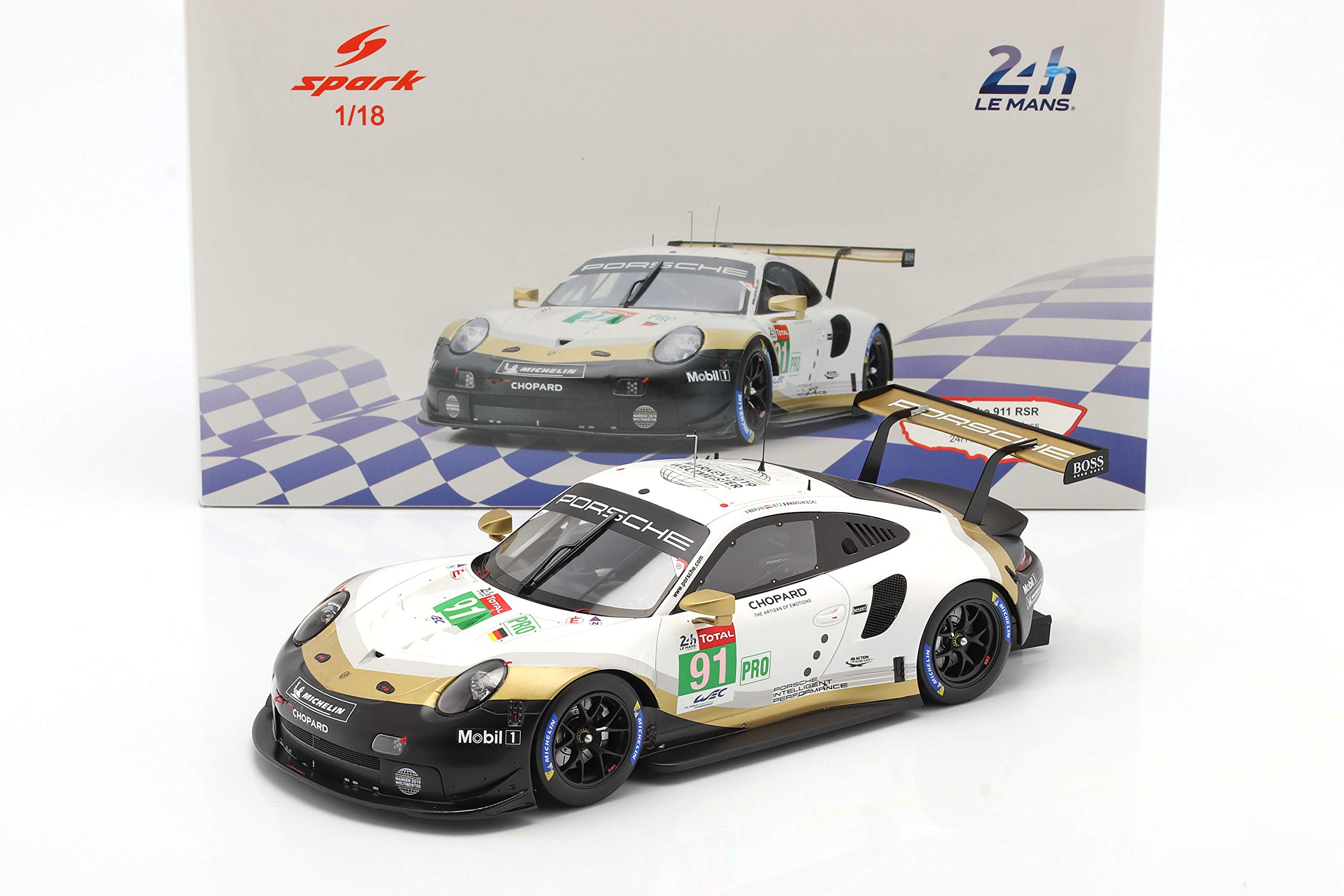 ポルシェRSR3.0 1/18 スパーク 1/18 スパーク 18S393 ポルシェ 911 RSR LMGTE 24H LM 2018 優勝