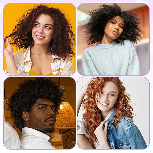 Miniatura 7 de Púas de pelo para mujer, 3 piezas, peine de plástico con dientes anchos afro para mujeres, herramientas de peinado rizado (color macarrón)