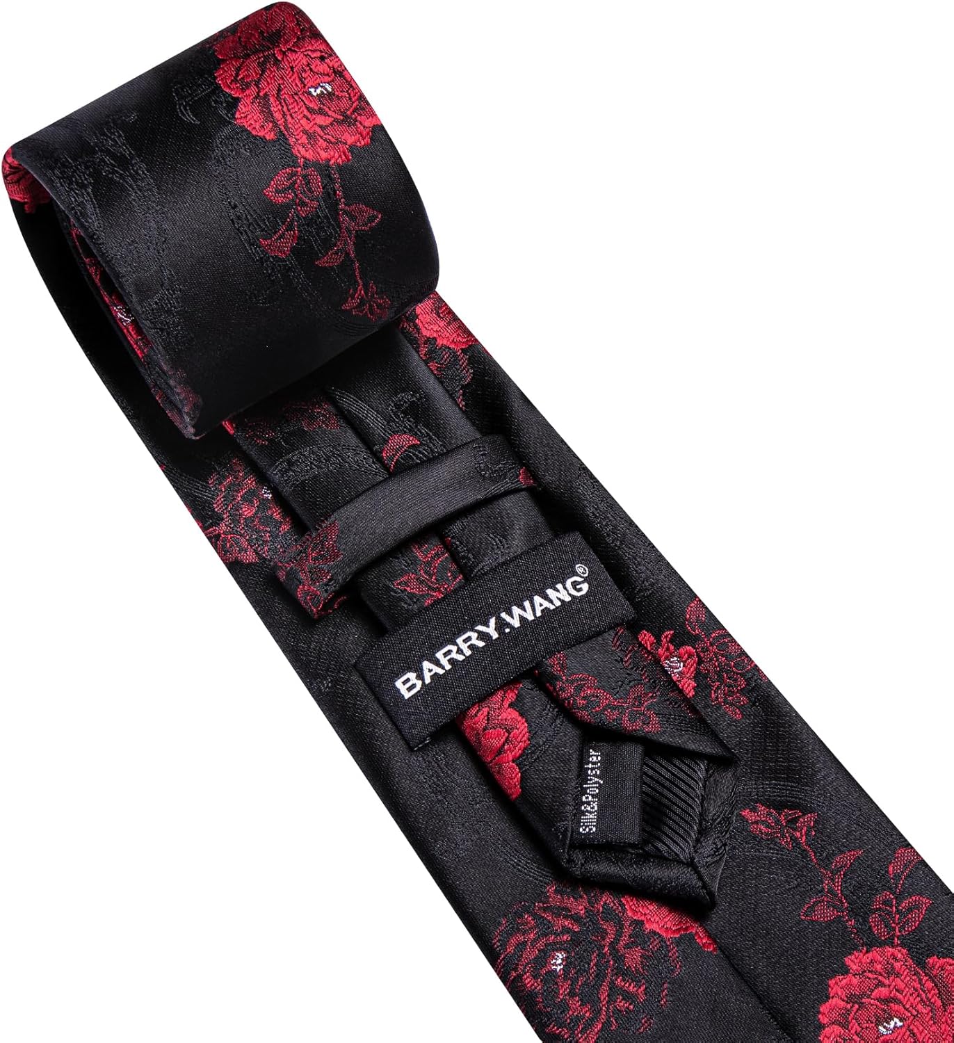 Barry.Wang Flower Ties for Men Silk Woven Floral Tie Sets Necktie Handkerchief Cufflinks Wedding Party - Image 4