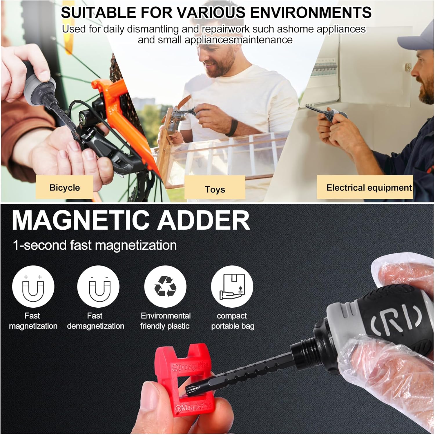 34 in 1 Ratchet Screwdriver, Multifunctional Self Locking Driver with Double End Drill Bits for All Work in Small Spaces