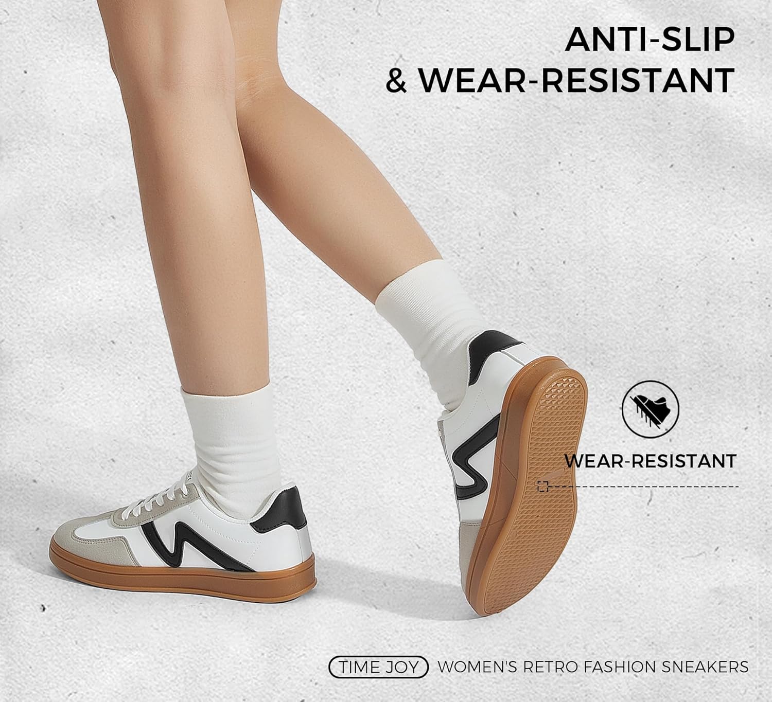 Women's Classic Retro Fashion Sneakers with Gum Sole Trendy Low Top Casual Shoes for Daily Wear, Walking & Outfits - Image 6