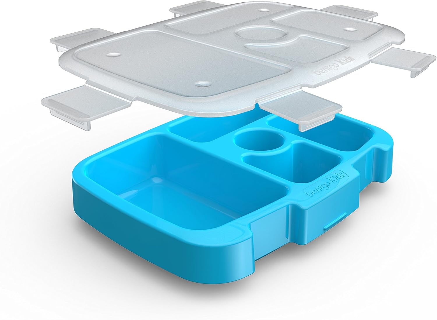  | Bentgo Kids Brights Tray (Turquoise) with Transparent Cover - Reusable, BPA-Free, 5-Compartment Meal Prep Container with Built-In Portion Control for Healthy At-Home Meals and On-the-Go Lunches: Serving Trays
