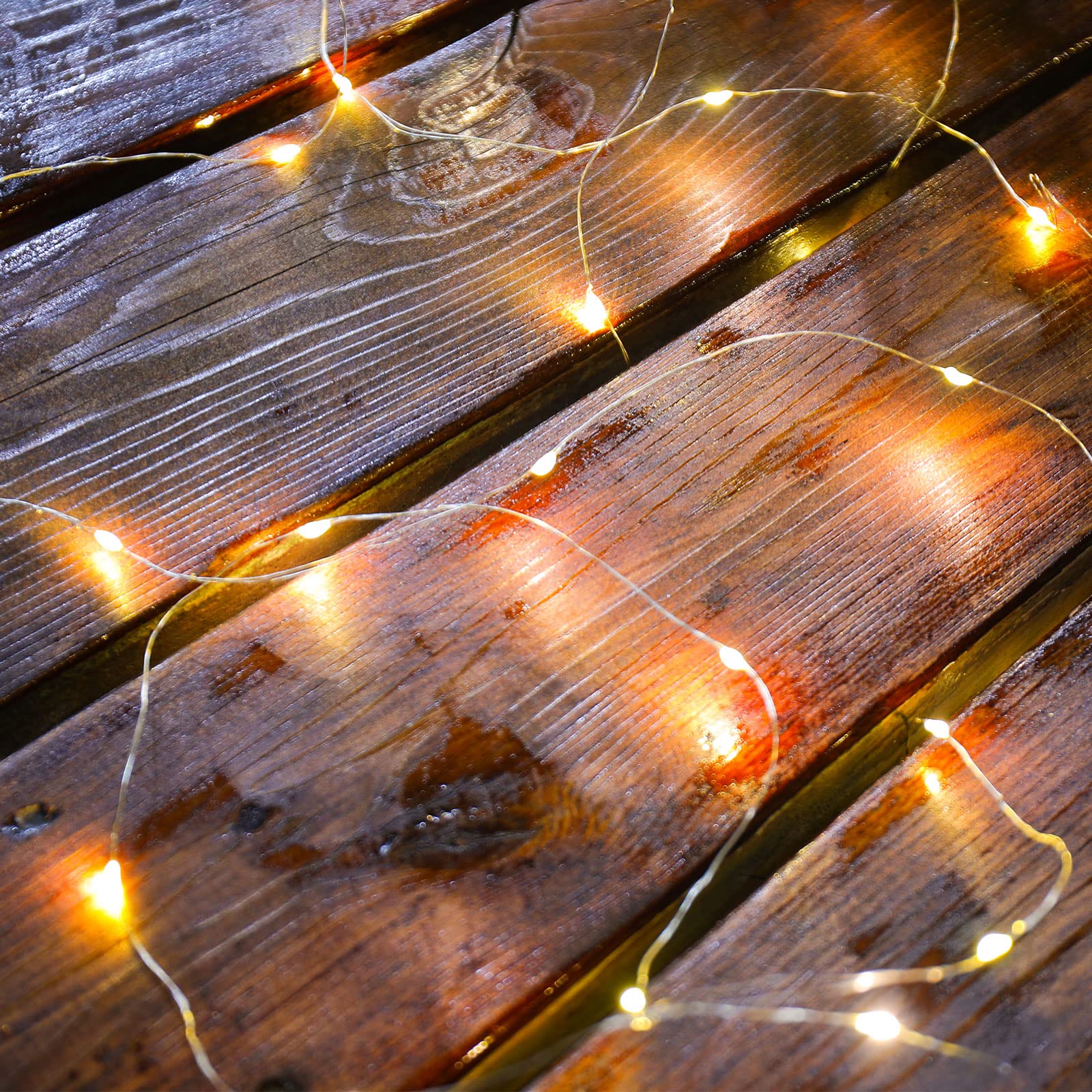 Fairy Lights funciona con pilas, Mandiq cadena de luces de 10 pies 30 LED, impermeable alambre plateado mini luces para dormitorio, fiesta, festival, decoración de Navidad, paquete de 4 unidades
