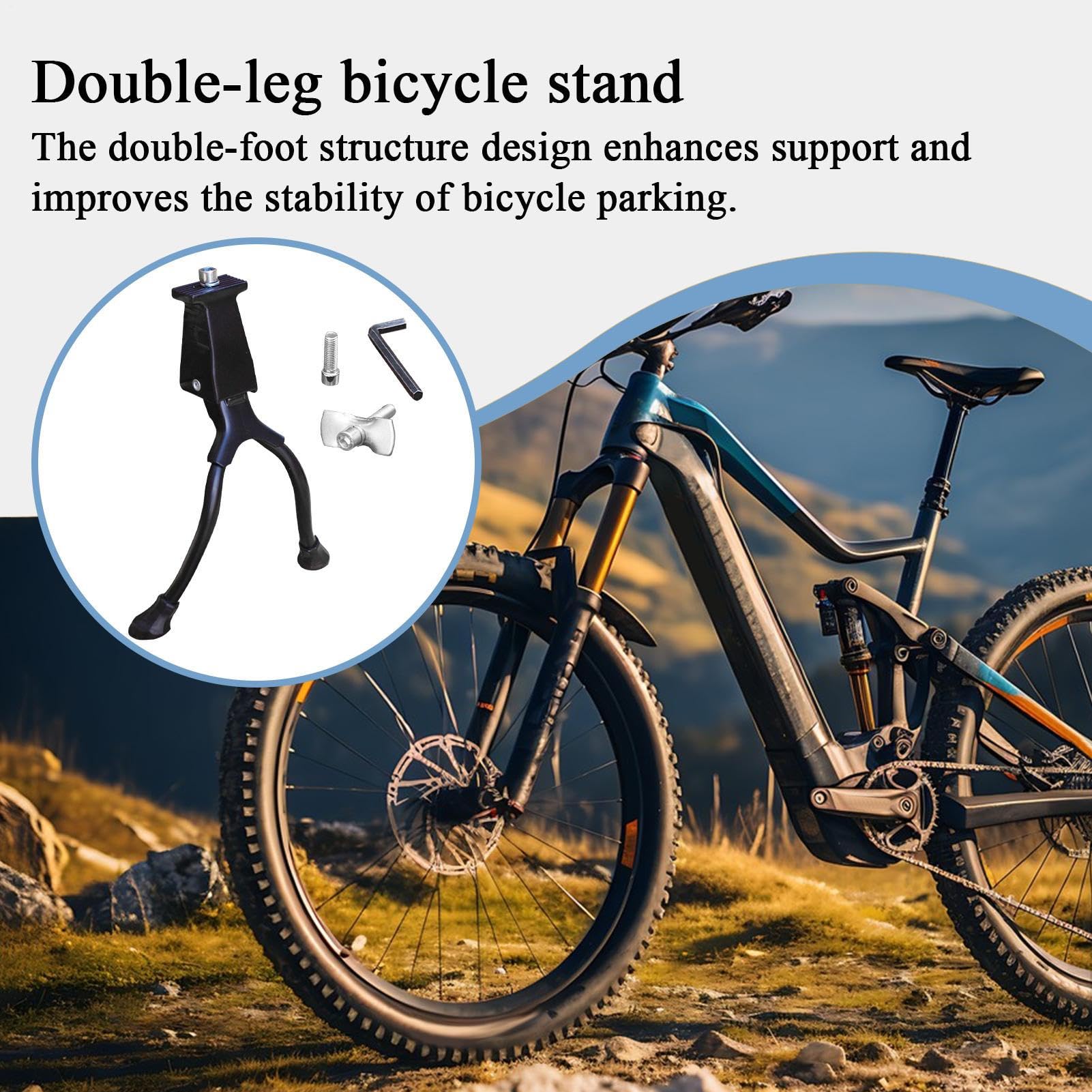 Cavalletto Centrale per Biciclette Cavalletto Doppia Gamba per Mountain | Accessorio Stabile per Mountain Bike Ciclismo Pendolari Tour Parcheggio Esterno Sport Ciclismo
