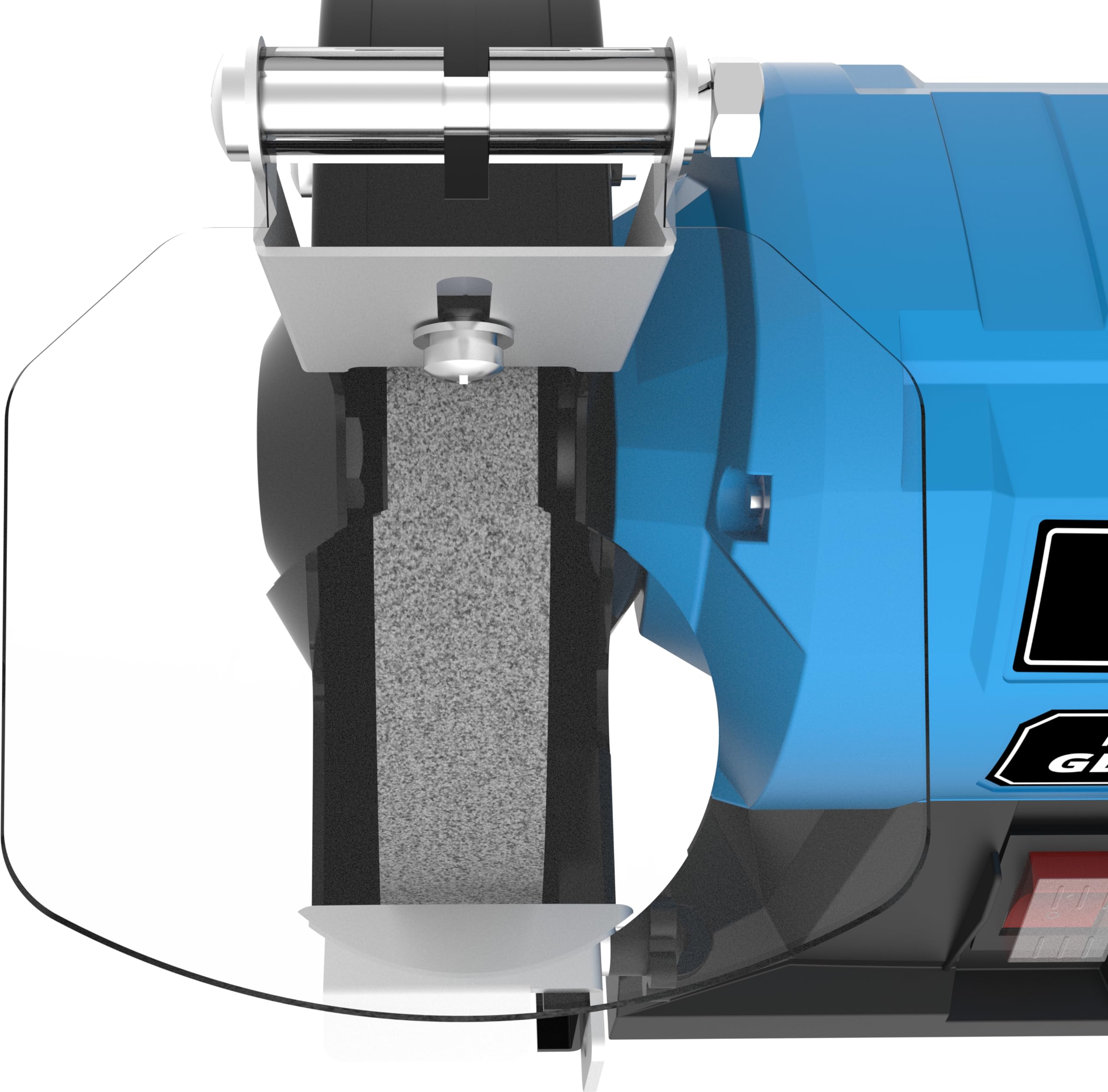Güde Ponceuse combinée GKS 150-25 (250 W, 2980 tr/min, moteur à condensateur, pied de machine stable, dispositif de protection contre les étincelles réglable, disque de ponçage fin Ø 150 mm 36 K,