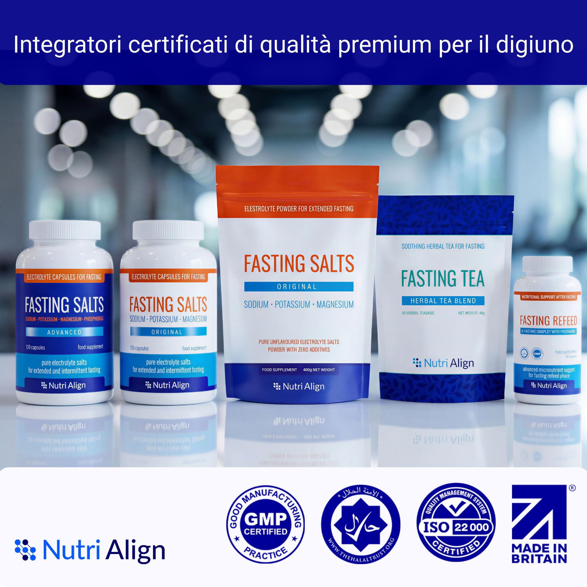 Nutri-Align Sali Elettrolitici Digiuno 120 Capsule | Elettroliti di Fosforo Sodio, Potassio e Magnesio | Elettroliti Puri e non Aromatizzati | Senza Zucchero e Riempitivi | Prodotto nel Regno Unito