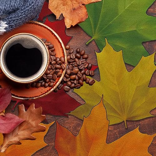 Miniatura 5 de 6 manteles individuales con forma de hoja de arce de otoño, cosecha de Acción de Gracias, hojas de arce, manteles individuales lavables para mesa de