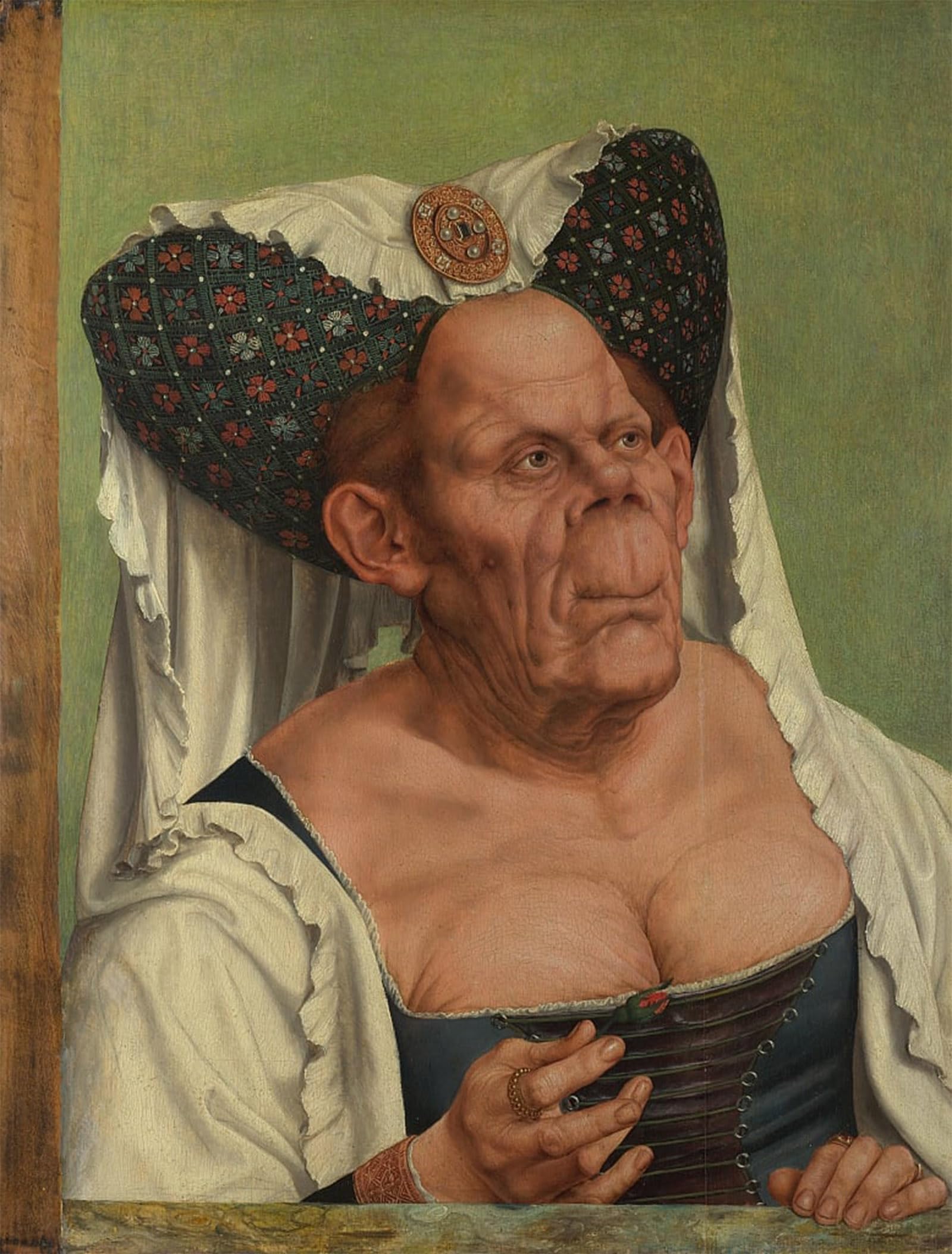 Artxlxxbn No Frame Famous Print Painting Colorful Art Print An Old Woman The Ugly Duchess By Quentin Massys Or Metsys Canvas Art Decorations For Home Decor 60X90cm