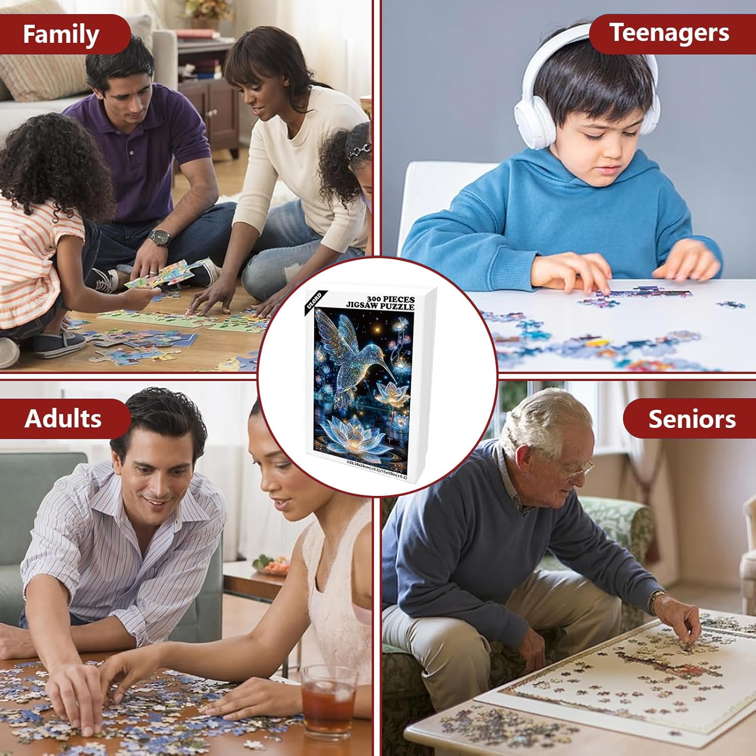 Great Jigsaw Puzzles for Adults 300 Pieces Crystal Hummingbird Puzzles for Adults Toys Gift Family Decoration Kids Puzzle