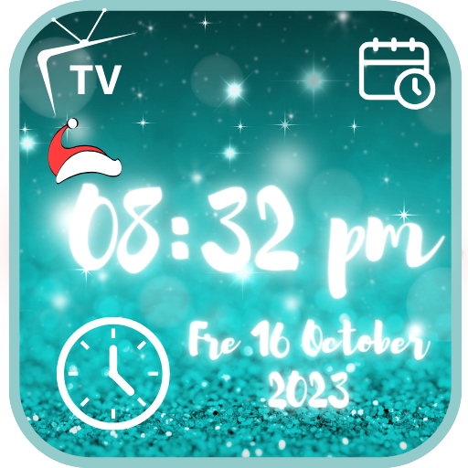 Christmas Lights Ambiance Screensaver & Analog And Digital Clock For