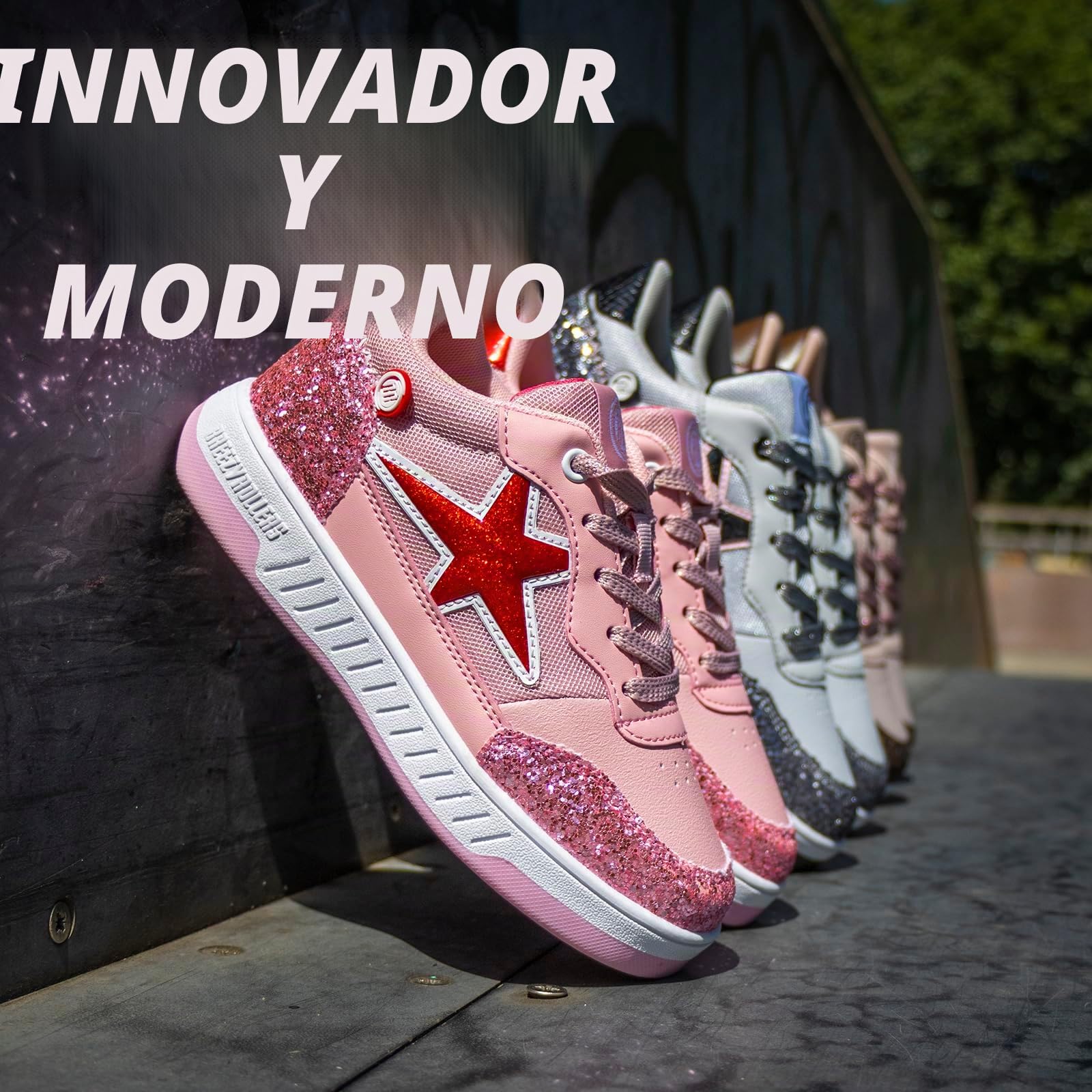 BREEZY ROLLERS Zapatos con Ruedas para Niños | Zapatillas-Patines Infantiles | De Zapatos Callejeros a Patines en Segundos | Sistema de Clic Patentado | Zapatillas con Ruedas para Niñas y Niños