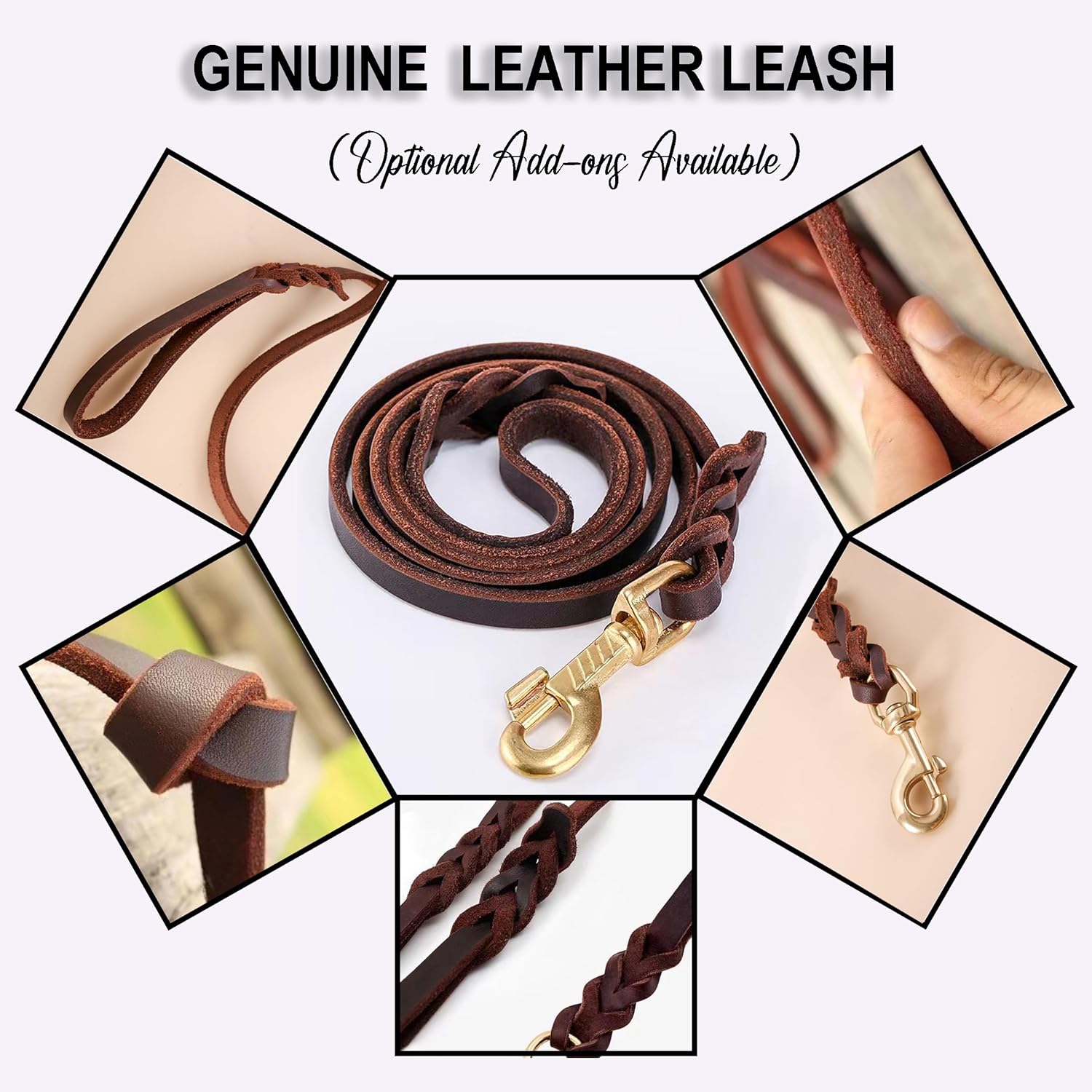 Leather Collar Personalized for Pets Custom Dog Collar with Engravable Nameplate Breathable Collar with Durable Quick Release Buckle for Small Medium Large Dog (L:Neck 16-25",Width 1.0", Mocha)