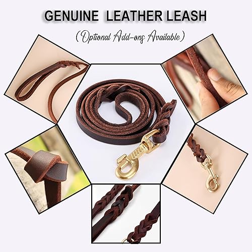 Miniatura 8 de SHRDV Leather Collar Personalized for Pets Custom Dog Collar with Engravable Nameplate Breathable Collar with Durable Quick Release Buckle for Small