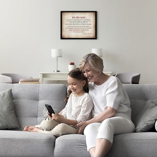 Miniatura 4 de AMERICAN LUXURY GIFTS To My Son - Love Dad Wall Art Print - 10x8 Inspirational Family Print For Home Decor, Office Decor. Loving Message Wall Print