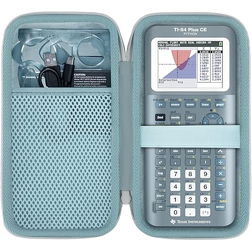 co2CREA Carrying Case for Texas Instruments TI-84 Plus CE Python Enhanced/TI-84/TI-Nspire CX II CAS/TI-Nspire CX II/TI-83 Plus/TI-89 Titanium/TI-85/TI-86 Color Graphing Calculator, Fractal Frost Case