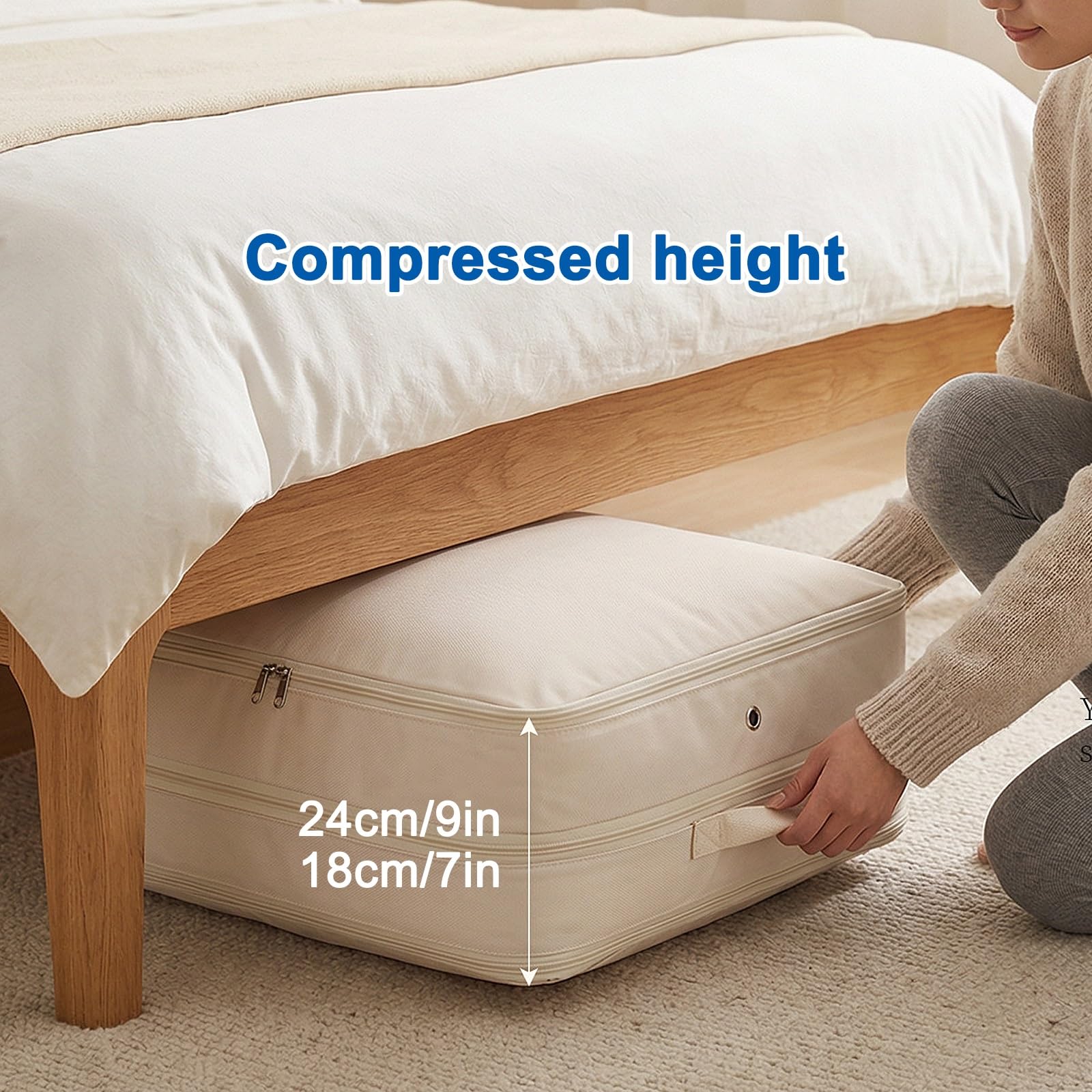 Paquete de 2 Organizador de Ropa para Closet, Plegables Almacenamiento Hogar, Lavables y Comprimibles, Ropa, Edredones, Mantas(Pink,X-Large)