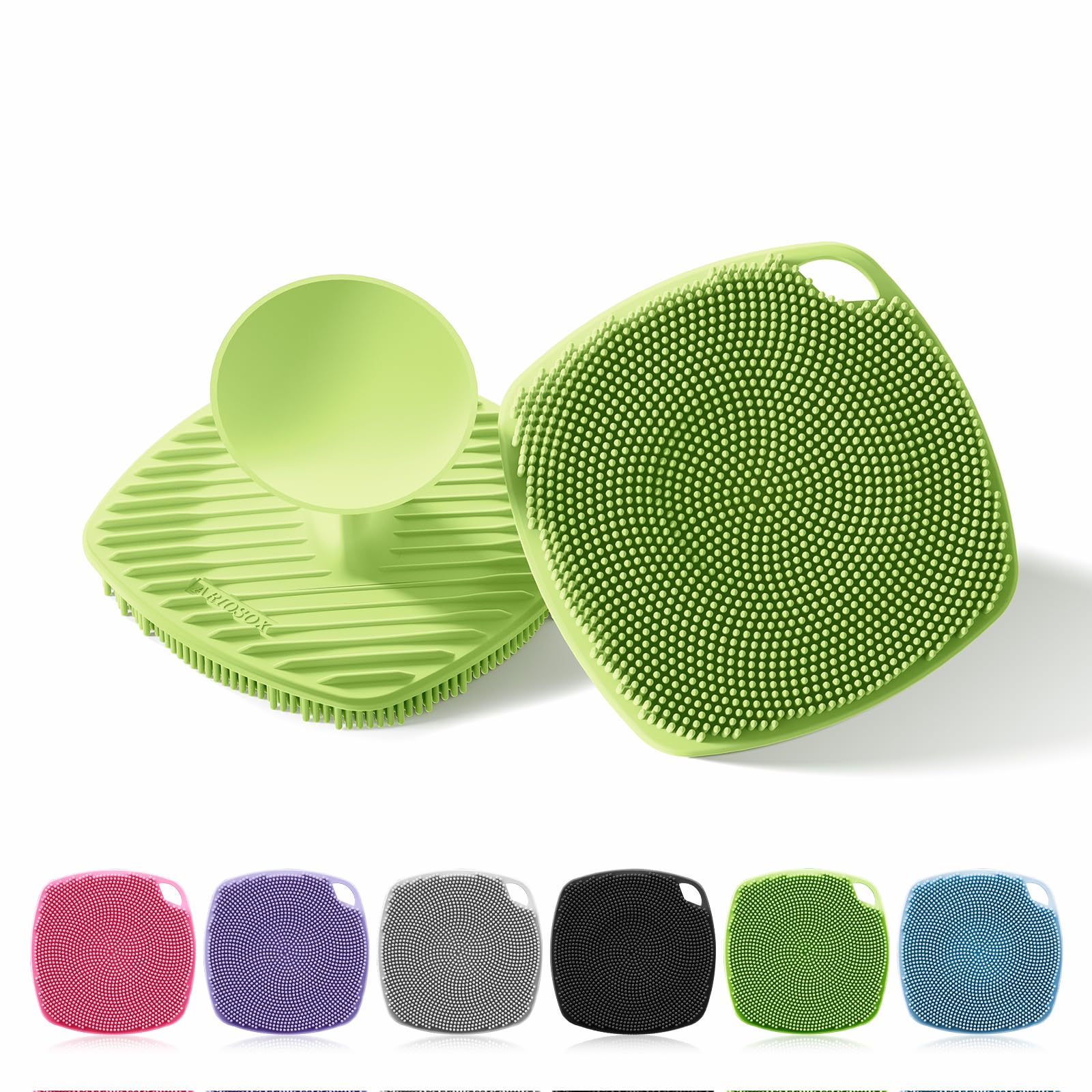 ARIOSOX Silicone Body Scrubber, Gentle Texture Exfoliating Body Scrubber for Men and Women On Sensitive Skin, Soft Scrubber Produces Rich Form and