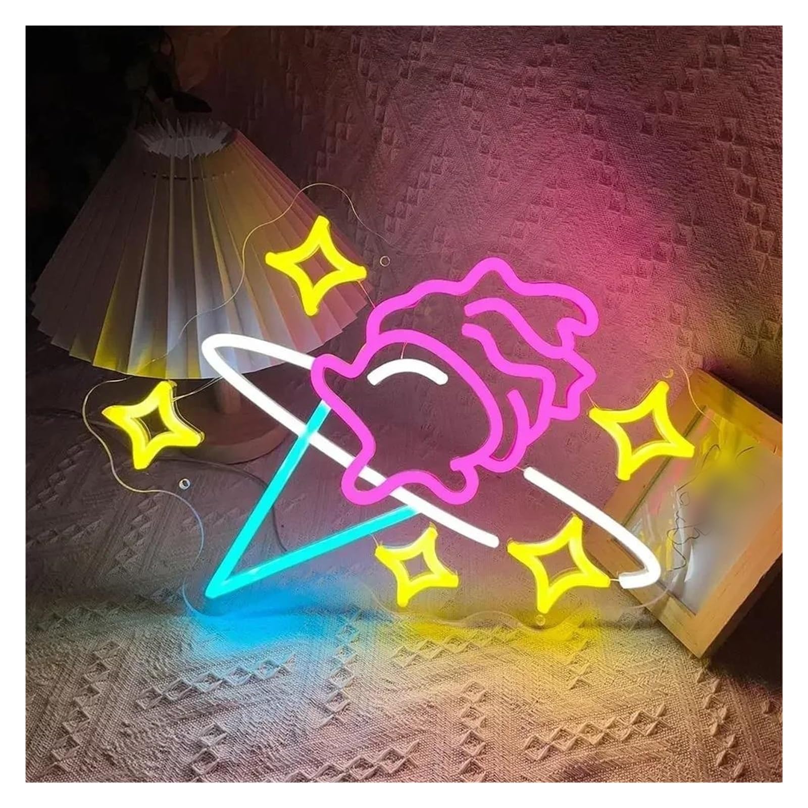 LEMST Signs Lamp Ice Cream Neon Sign Neon Light for Wall Decor USB Powered for Cream Store for Business Truck Cafe Coffee Bar Bakery Dessert 28.5x38cm