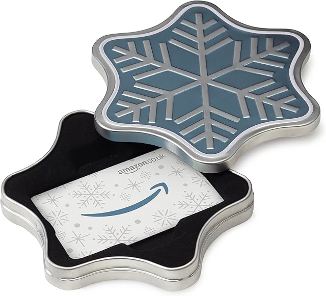 Amazon.co.uk Gift Card for Custom Amount in a Snowflake Tin - FREE One-Day Delivery