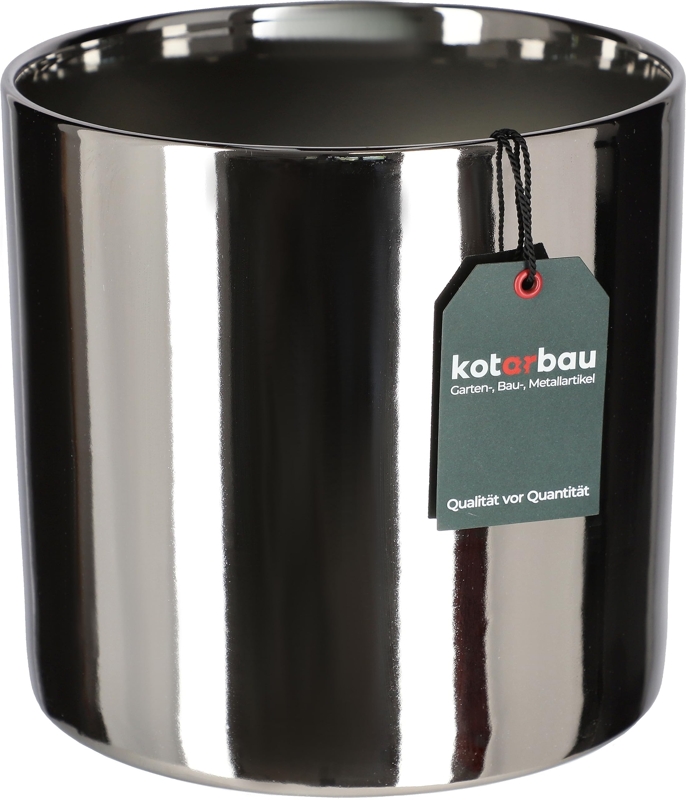 Kotarbau 1 Items Kotarbau® Shiny Flower Pot Diameter 230 Mm Cylinder Ceramic Plant Pot Decorative Planter Silver Plant Pot Flower Pot For Indoor Plants Garden Pot