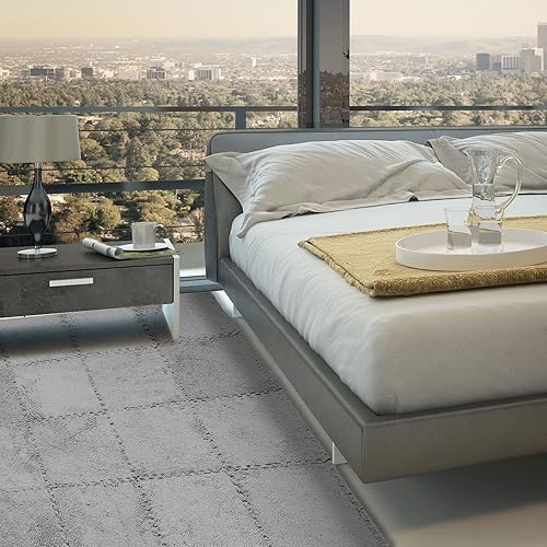 Miniatura 4 de Flutesan Tapete de espuma de felpa cuadrado entrelazado con tapete de juego para pisos, azulejos suaves de escalada para decoración del hogar y sala