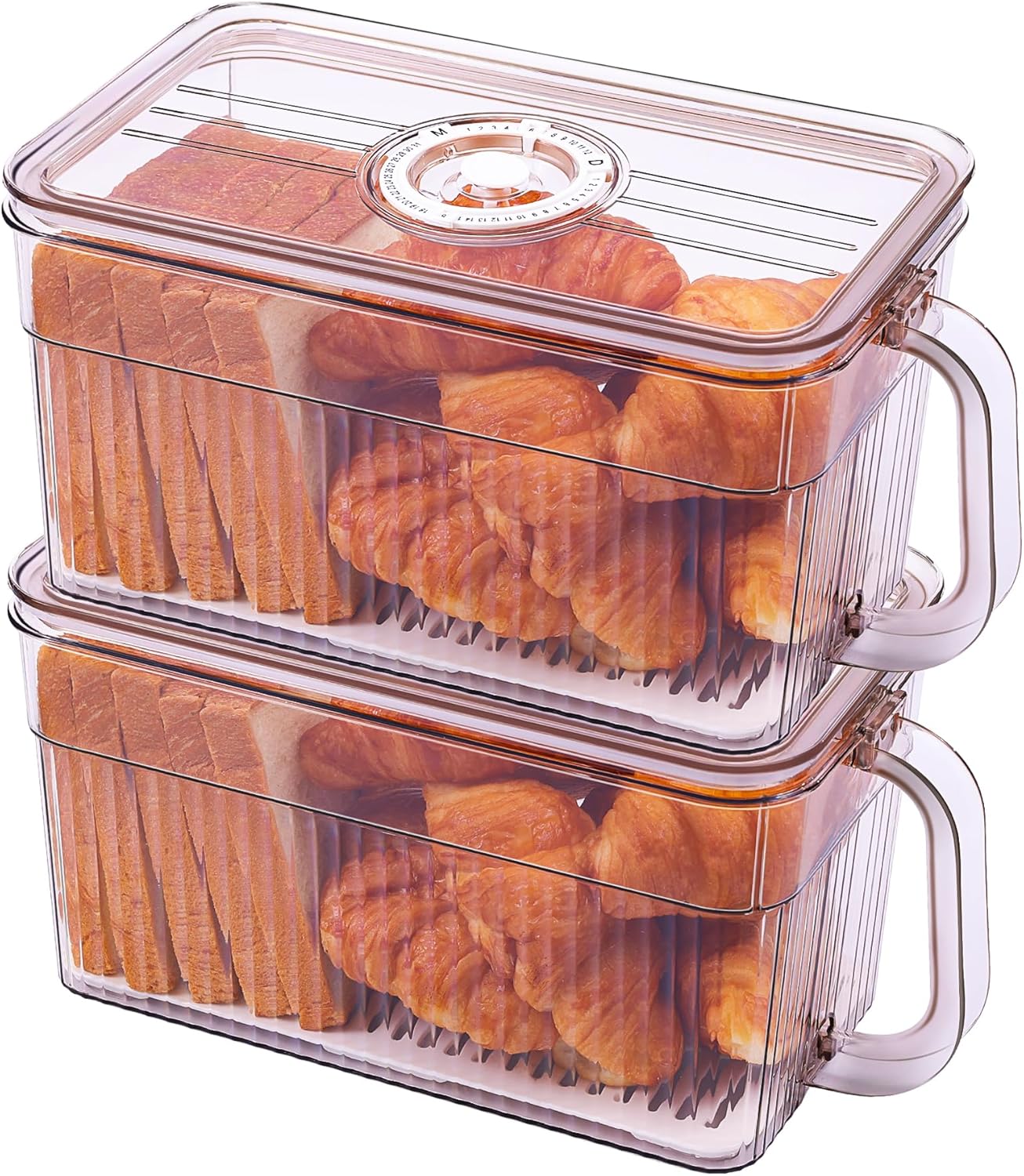 Bread storage box with detachable handle and time dial