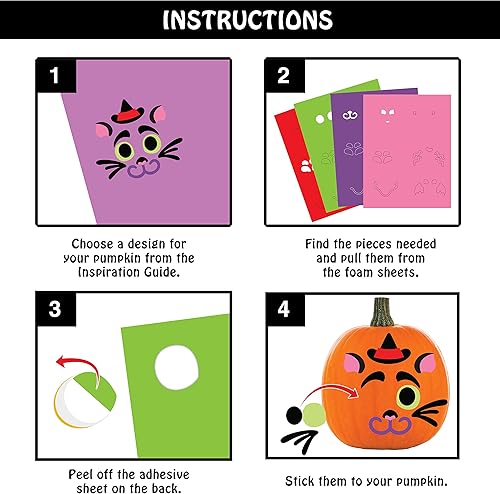 Miniatura 8 de JOYIN 18 paquetes de calcomanías de espuma para manualidades de Halloween, suministros de fiesta para actividades artísticas, recuerdos de fiesta