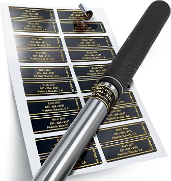 PIN HIGH 20 Personalized Golf Club ID Labels | Weatherproof, Fade Resistant, Laminated Thermal Transfer Labels, Made in the USA, (Free Customization & Shipping), Black