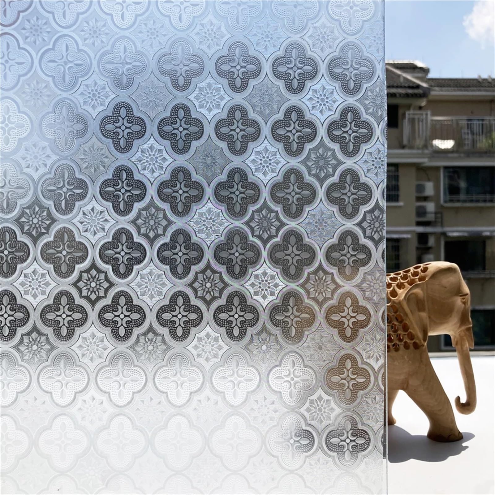 Window Film 3D Static Cling Glass Films, Privacy Etched Window Vinyl, No-Glue, Laser Film For Bathroom Door(30cmX200cm)