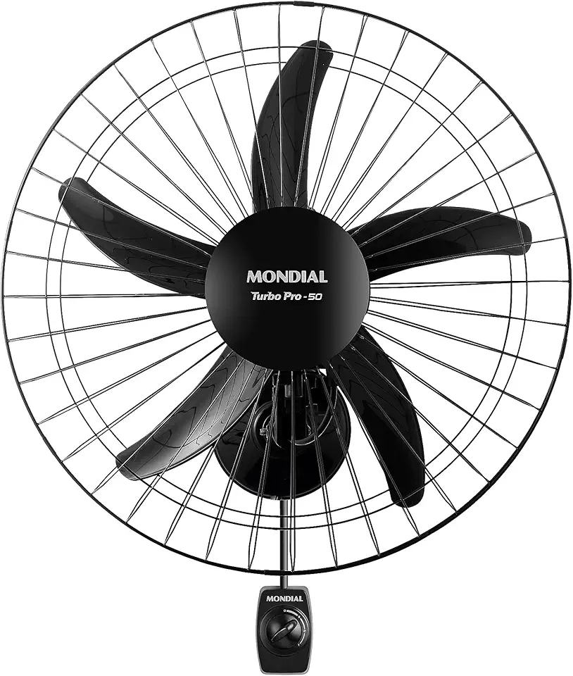Ventilador de Parede Turbo 50cm Pro 5 Pás, Mondial, Preto, 150W, 220V - NVP-PRO-50