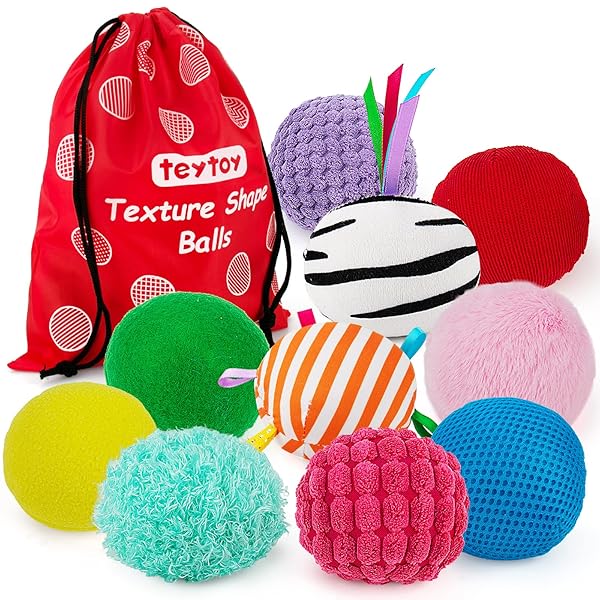 Baby Sensory Texture Ball Toy Set,10Pcs Montessori Toys for Babies 6-12 Months,Develop Fin...