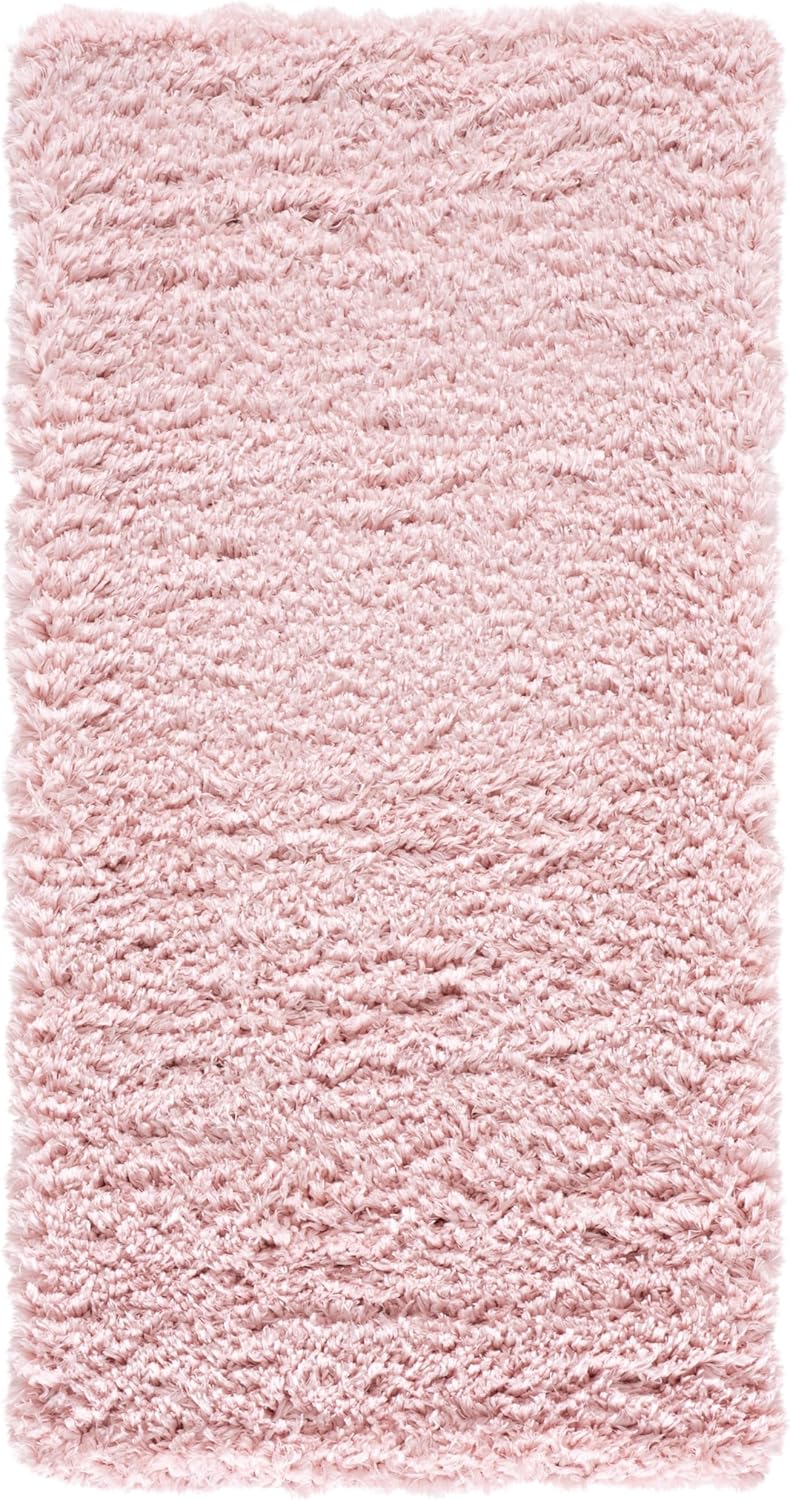 SAFAVIEH Madrid Shag Collection Accent Rug - 2' x 4', Blush, Solid Design, Non-Shedding & Easy Care, 1.6-inch Thick Ideal for High Traffic Areas in Entryway, Living Room, Bedroom (MDG256U)