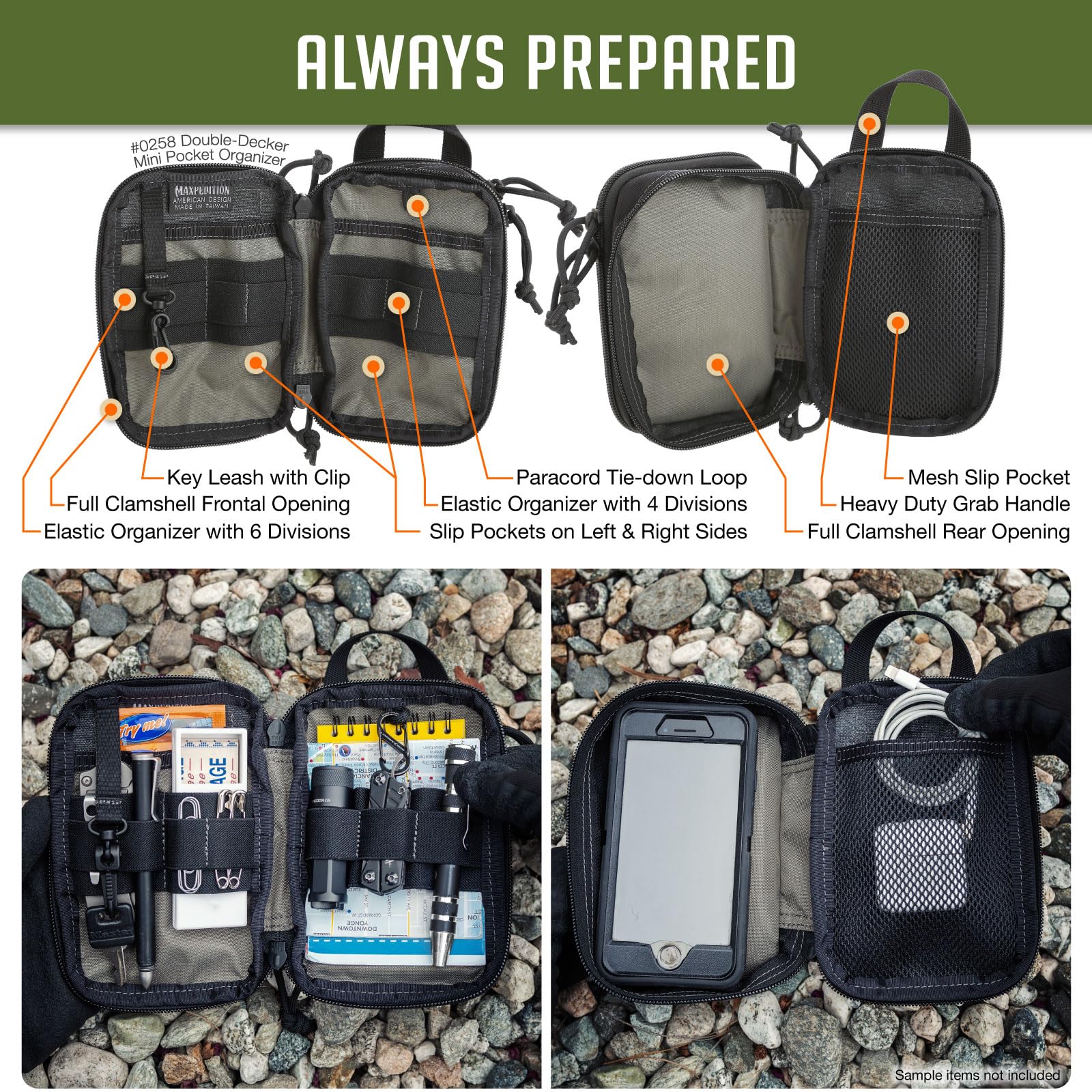 Amazon.co.jp: MAXPEDITION 2階建てミニポケットオーガナイザー