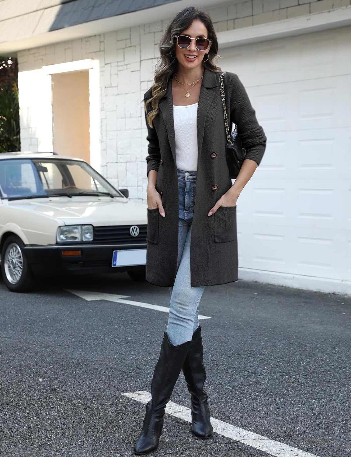 CiCiBird Women's Fall Long Cardigan Sweater Open Front Knit Coats Dressy Casual Jacket Coatigan with Pockets - Image 3