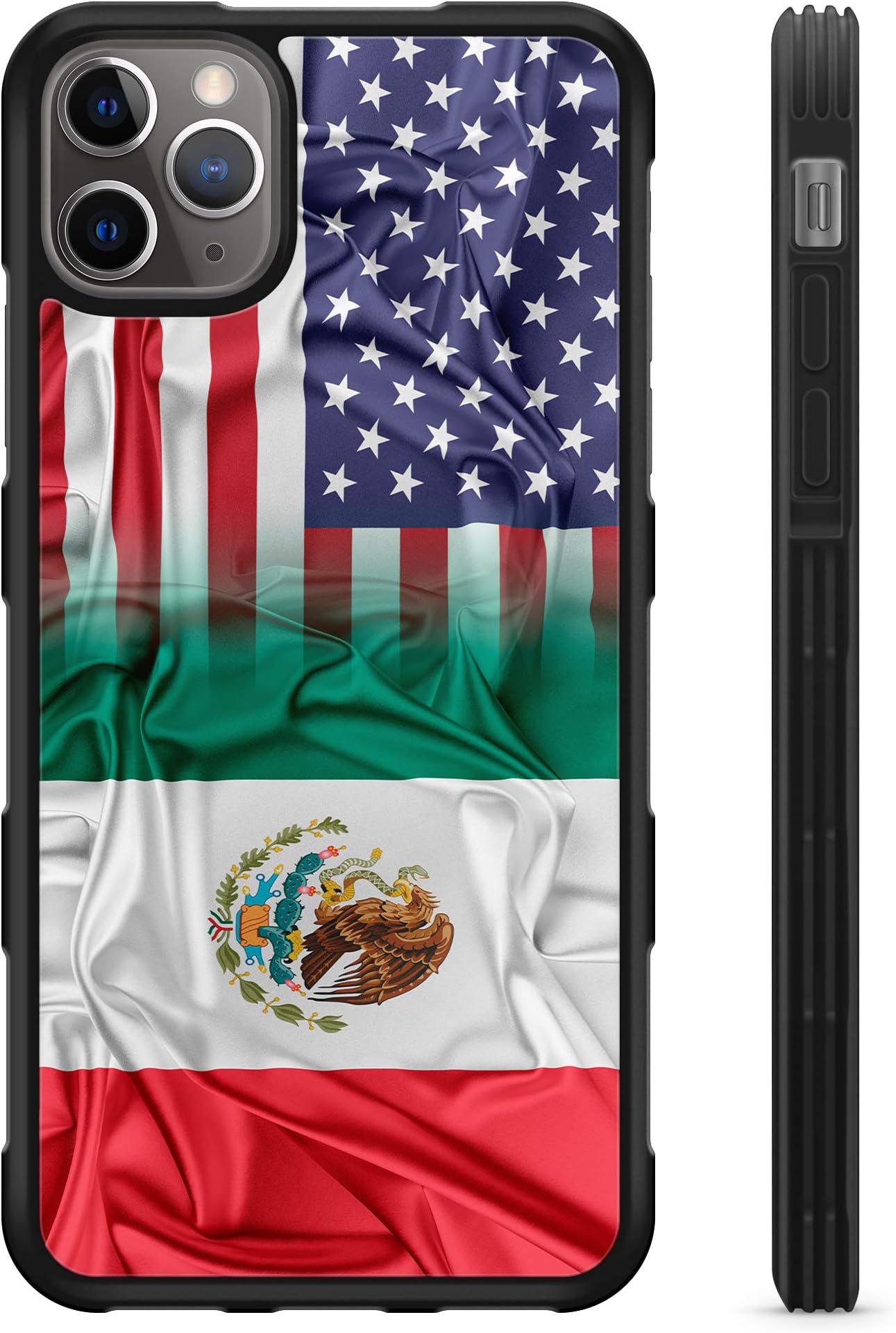 407Case Fits iPhone 12 Pro Max 6.7" Mexican American Flag Mexico Chicano Hyper Shock Protective Rubber Phone Case (iPhone 12 Pro Max 6.7")