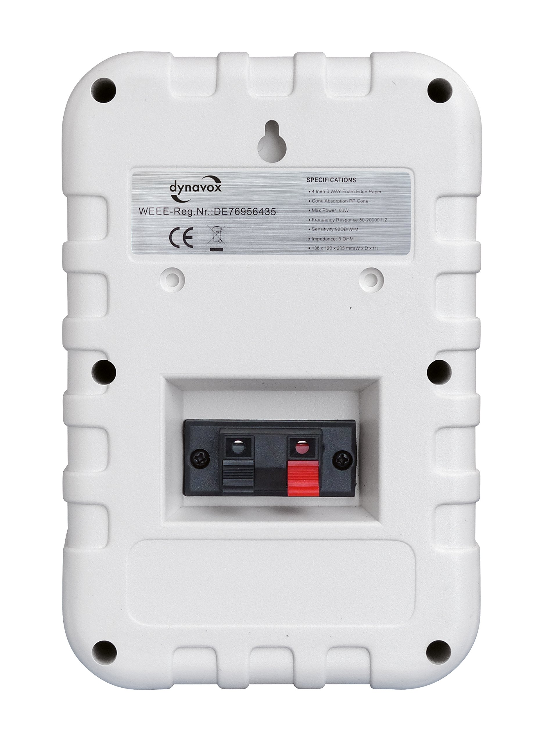 Dynavox 3-Wege Mini-Box mit Halterung für Wandmontage, Paar, Kleiner Surround-Lautsprecher für Heimkino, Weiss